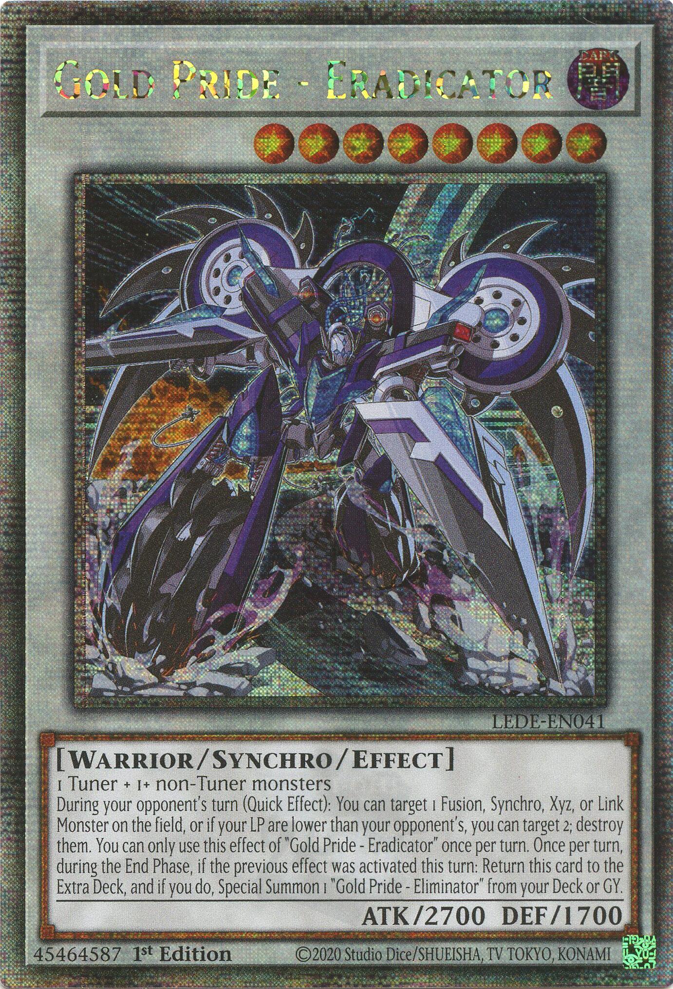 Gold Pride - Eradicator (Quarter Century Secret Rare) [LEDE-EN041] Quarter Century Secret Rare | Cracking-Singles