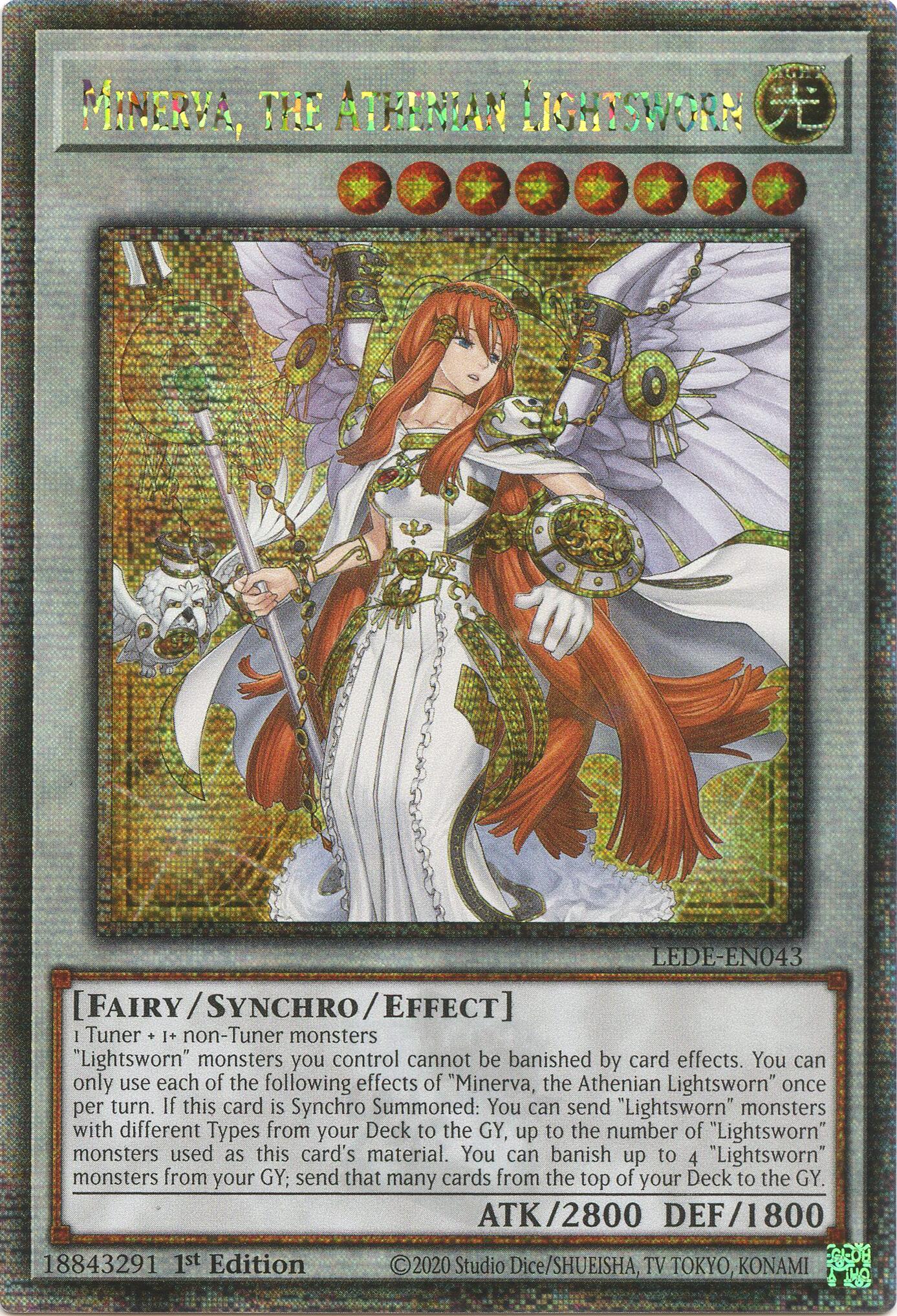 Minerva, the Athenian Lightsworn (Quarter Century Secret Rare) [LEDE-EN043] Quarter Century Secret Rare | Cracking-Singles