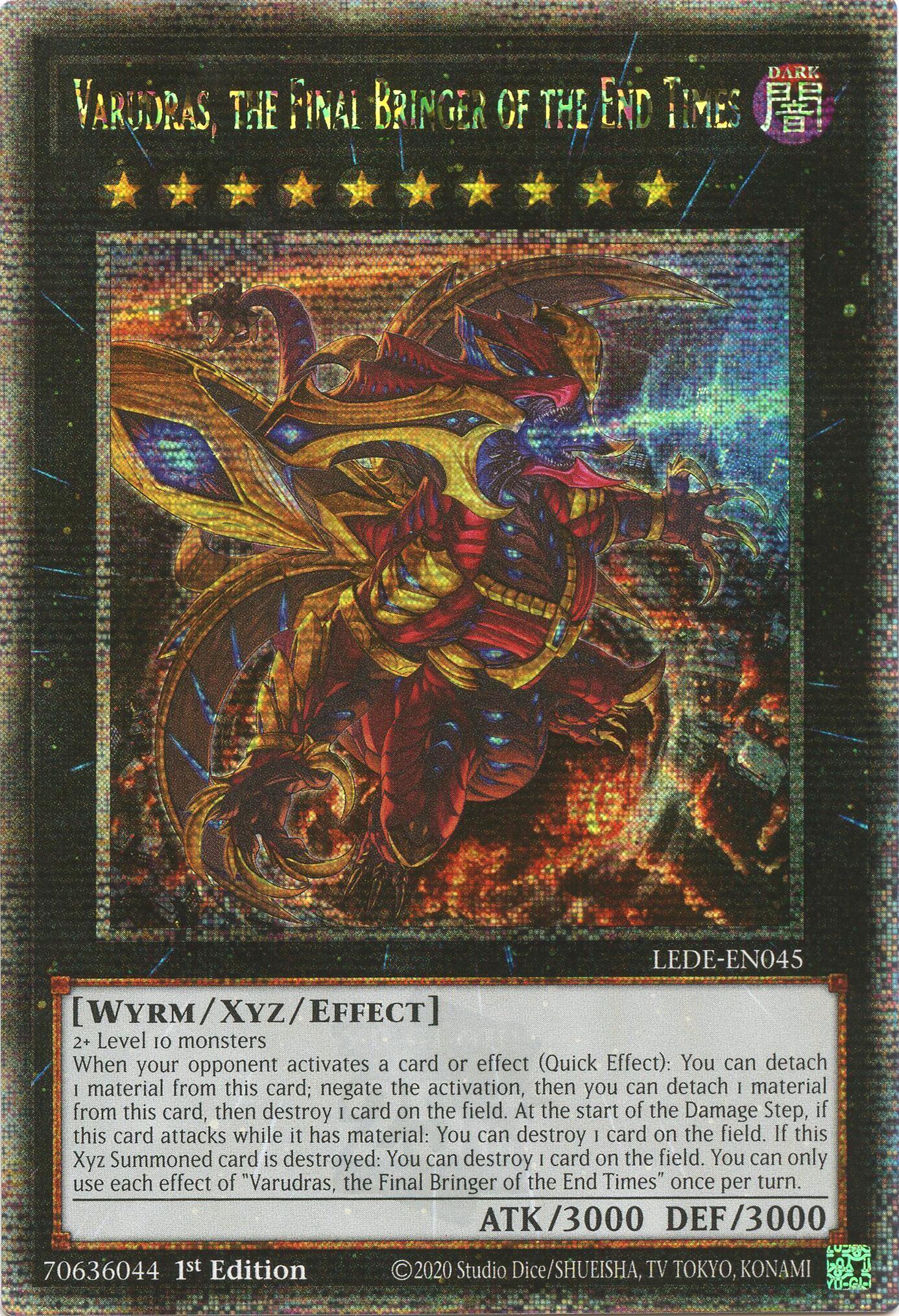 Varudras, the Final Bringer of the End Times (Quarter Century Secret Rare) [LEDE-EN045] Quarter Century Secret Rare | Cracking-Singles