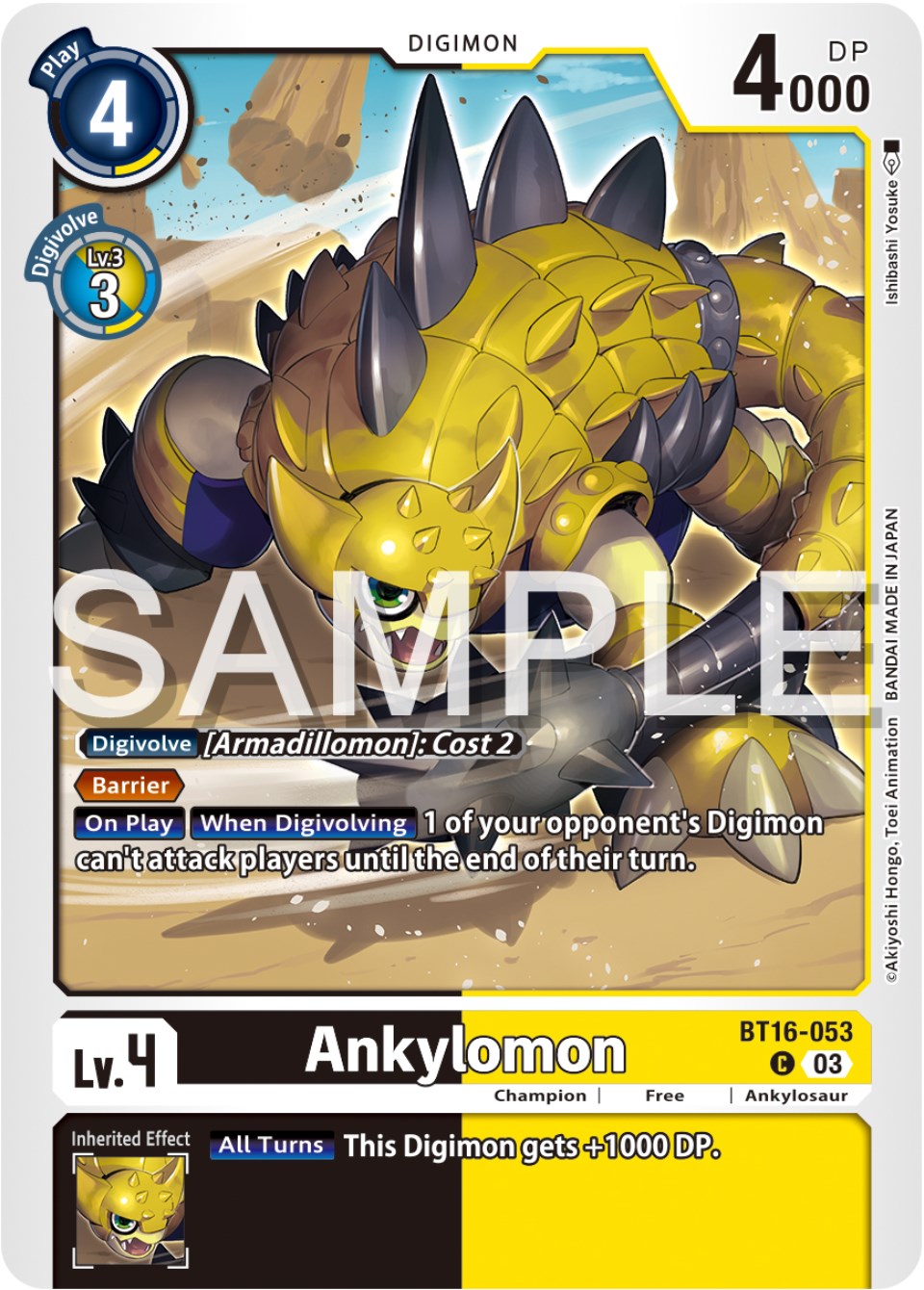 Ankylomon [BT16-053] [Beginning Observer] | Cracking-Singles