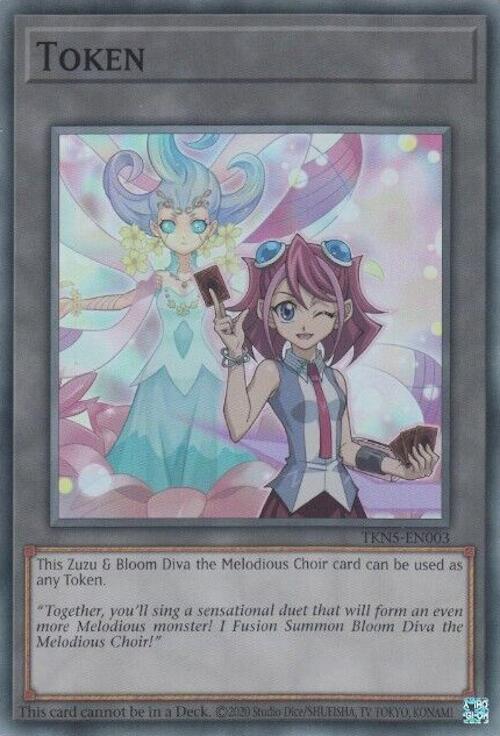 Token: Zuzu and Bloom Diva the Melodious Choir [TKN5-EN003] Super Rare | Cracking-Singles