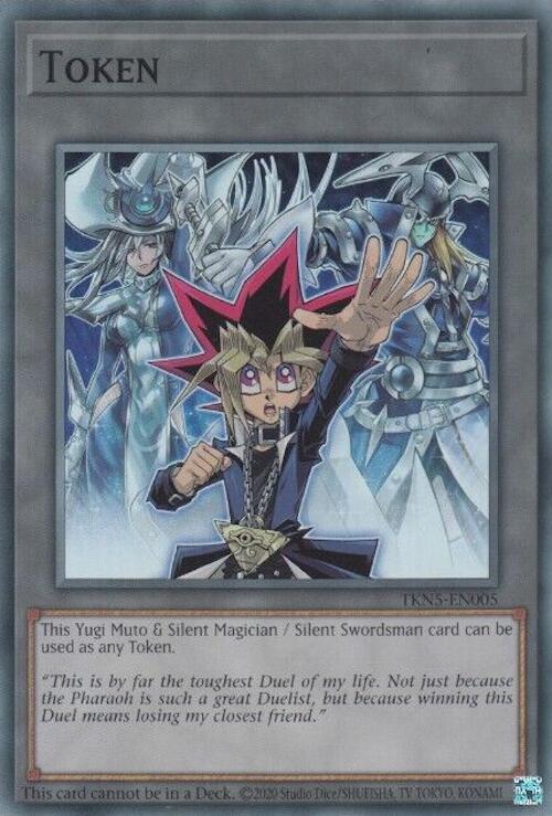 Token: Yugi Muto and Silent Magician and Silent Swordsman [TKN5-EN005] Super Rare | Cracking-Singles