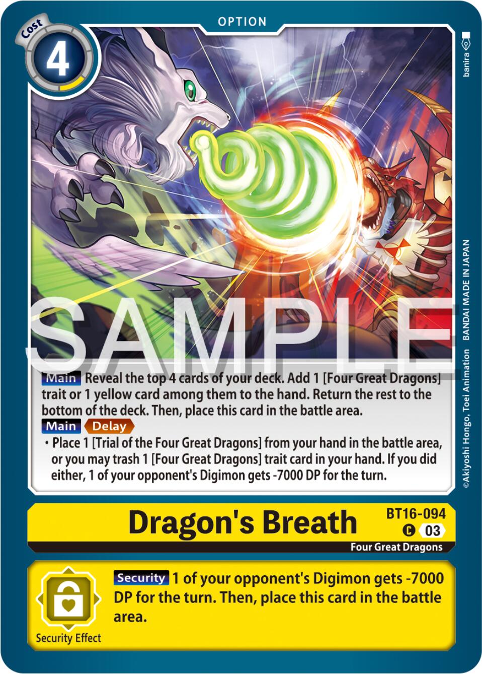 Dragon's Breath [BT16-094] [Beginning Observer] | Cracking-Singles