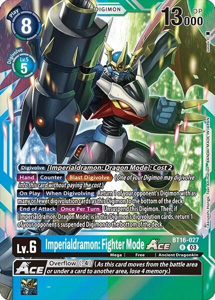 Imperialdramon: Fighter Mode Ace [BT16-027] [Beginning Observer] | Cracking-Singles