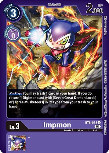 Impmon [BT6-068] (April 2023 Beelzemon Special) [Starter Deck: Beelzemon Advanced Deck Set Pre-Release Cards] | Cracking-Singles