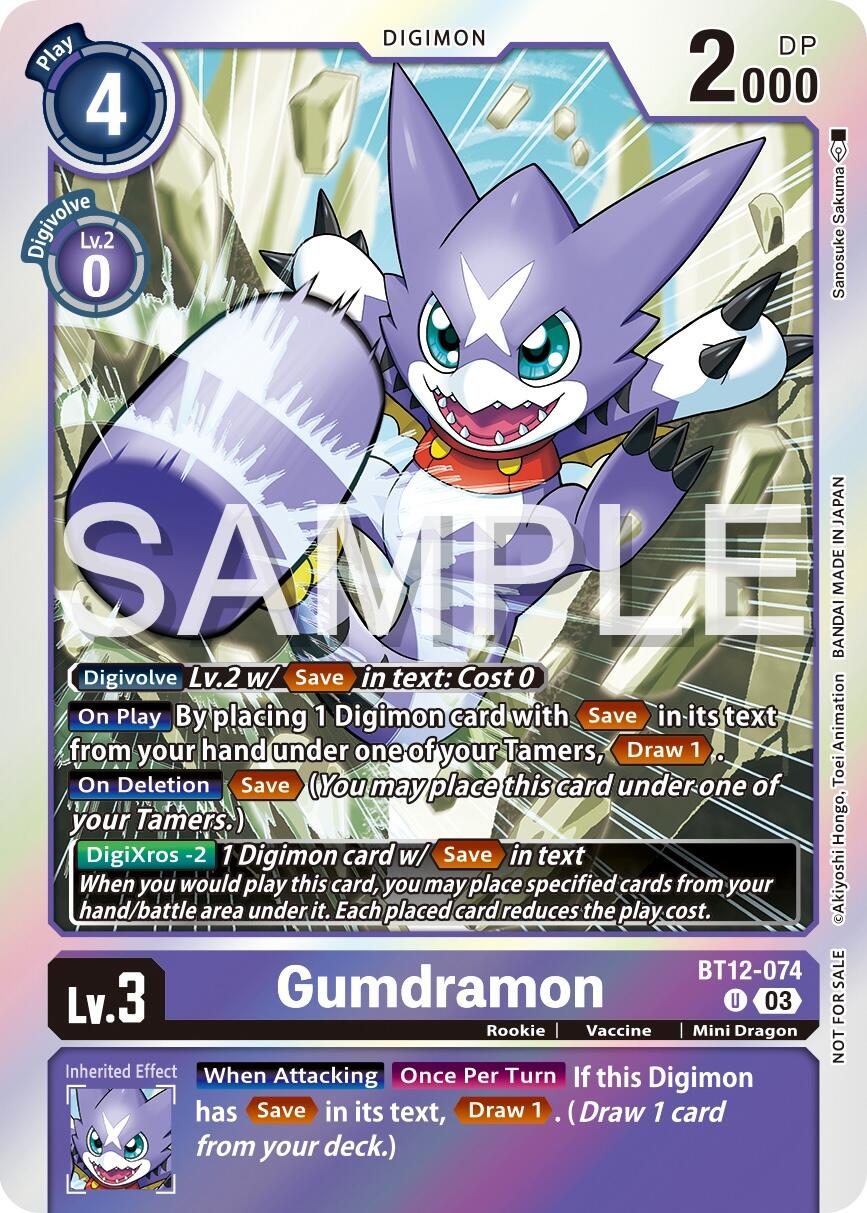 Gumdramon [BT12-074] (Official Tournament Vol.13 Winner Pack) [Across Time Promos] | Cracking-Singles