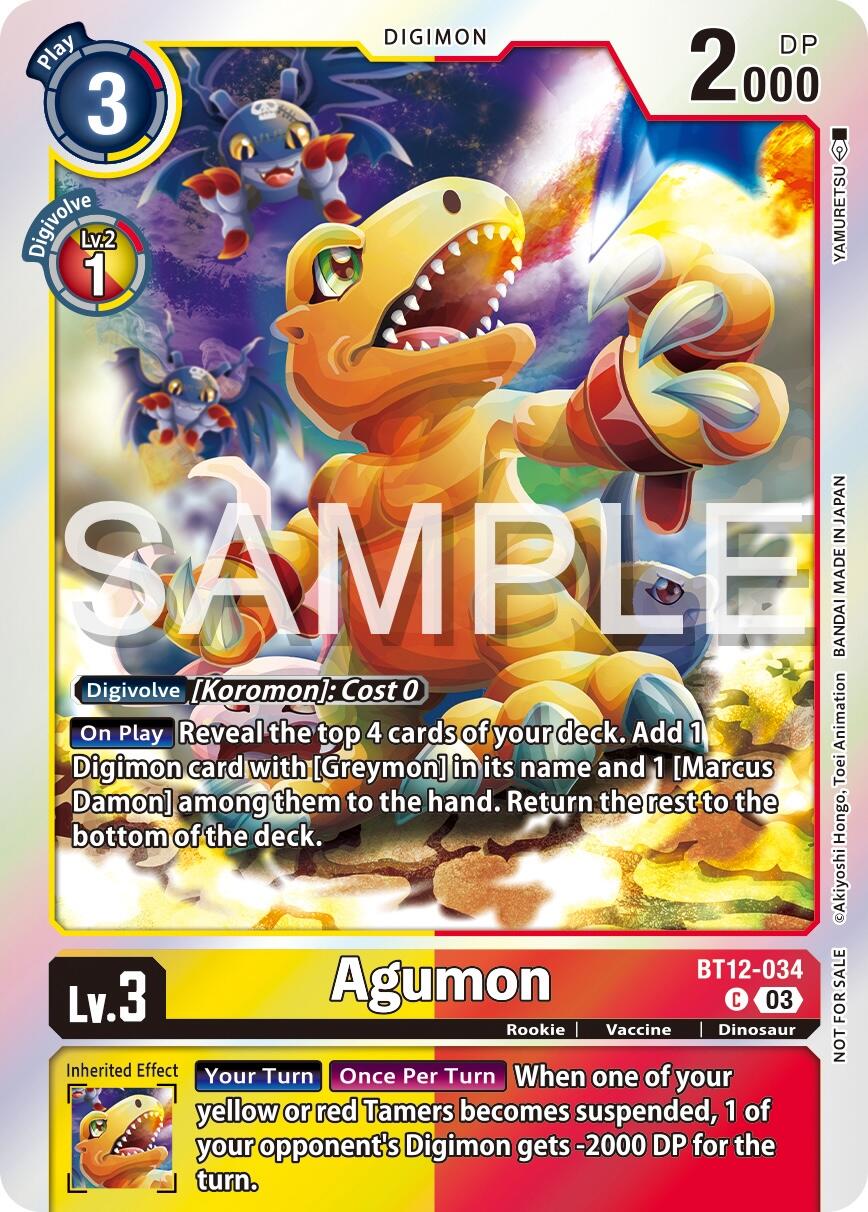 Agumon [BT12-034] (Official Tournament Vol.13 Winner Pack) [Across Time Promos] | Cracking-Singles