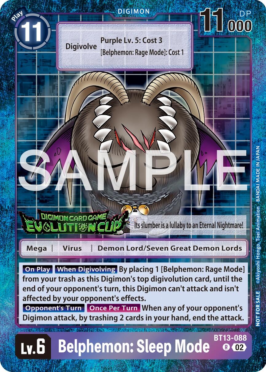 Belphemon: Sleep Mode [BT13-088] (2024 Evolution Cup) [Versus Royal Knights Booster Promos] | Cracking-Singles