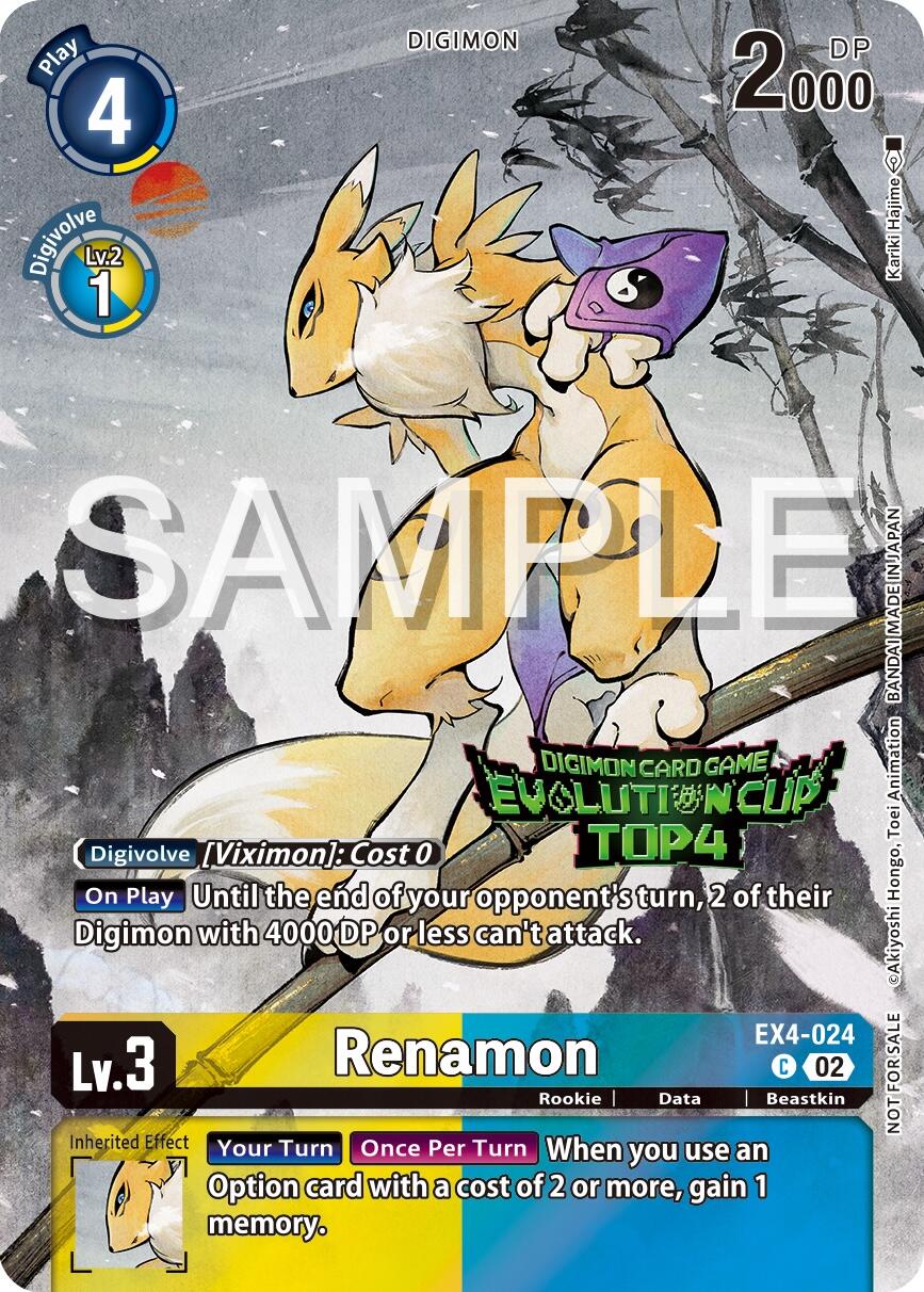 Renamon [EX4-024] (2024 Evolution Cup Top 4) [Alternative Being Booster Promos] | Cracking-Singles