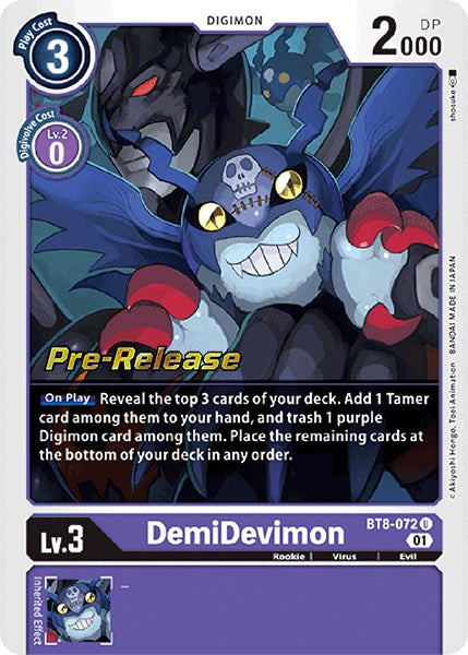 DemiDevimon [BT8-072] [New Awakening Pre-Release Cards] | Cracking-Singles