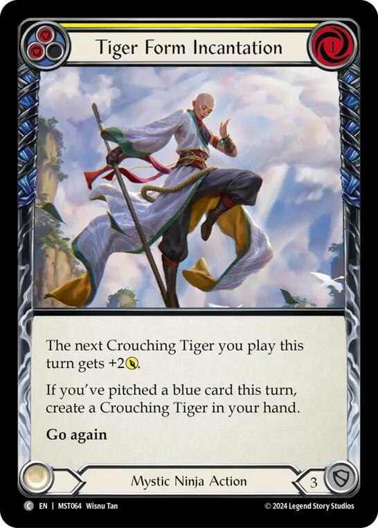 Tiger Form Incantation (Yellow) [MST064] (Part the Mistveil)  Rainbow Foil | Cracking-Singles