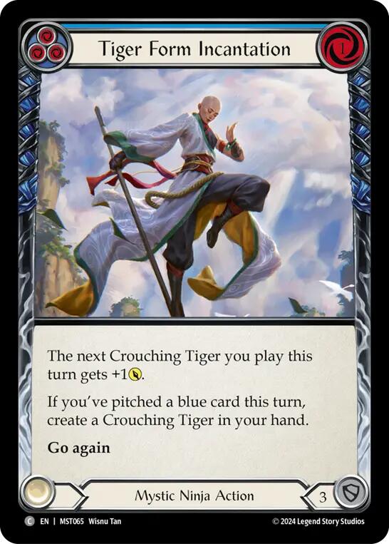 Tiger Form Incantation (Blue) [MST065] (Part the Mistveil)  Rainbow Foil | Cracking-Singles