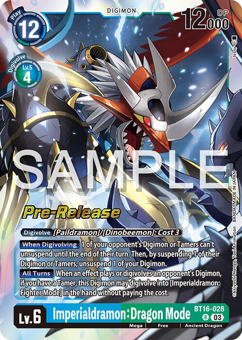 Imperialdramon: Dragon Mode [BT16-028] [Beginning Observer Pre-Release Promos] | Cracking-Singles