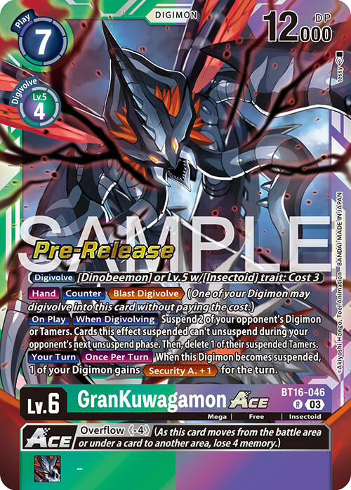 GranKuwagamon Ace [BT16-046] [Beginning Observer Pre-Release Promos] | Cracking-Singles