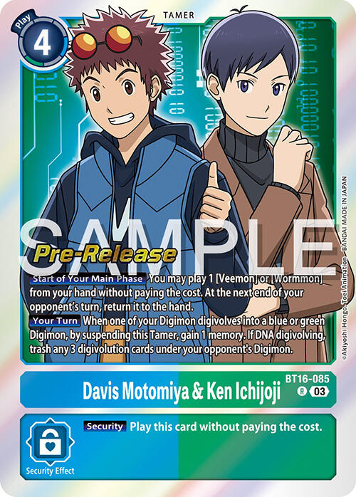 Davis Motomiya & Ken Ichijoji [BT16-085] [Beginning Observer Pre-Release Promos] | Cracking-Singles