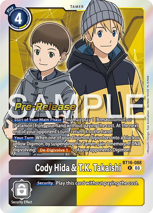 Cody Hida & T.K. Takaishi [BT16-088] [Beginning Observer Pre-Release Promos] | Cracking-Singles