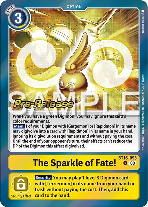 The Sparkle of Fate! [BT16-093] [Beginning Observer Pre-Release Promos] | Cracking-Singles