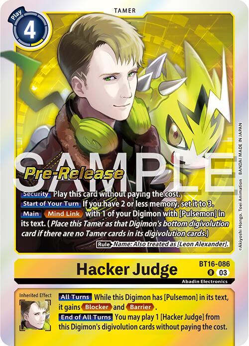 Hacker Judge [BT16-086] [Beginning Observer Pre-Release Promos] | Cracking-Singles