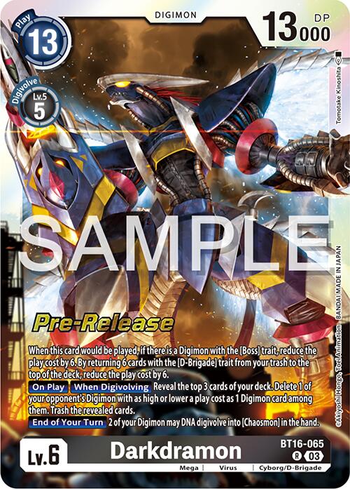 Darkdramon [BT16-065] [Beginning Observer Pre-Release Promos] | Cracking-Singles