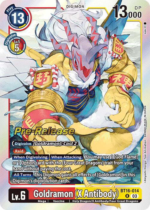 Goldramon (X Antibody) [BT16-014] [Beginning Observer Pre-Release Promos] | Cracking-Singles