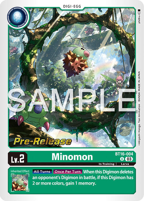 Minomon [BT16-004] [Beginning Observer Pre-Release Promos] | Cracking-Singles