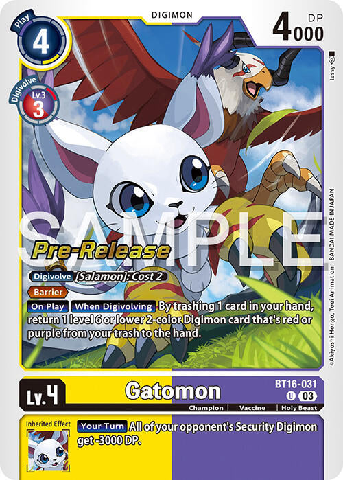 Gatomon [BT16-031] [Beginning Observer Pre-Release Promos] | Cracking-Singles