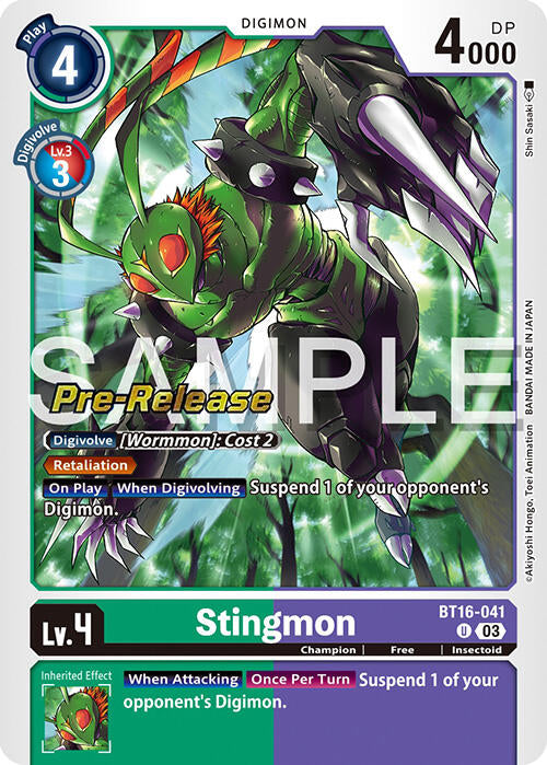 Stingmon [BT16-041] [Beginning Observer Pre-Release Promos] | Cracking-Singles