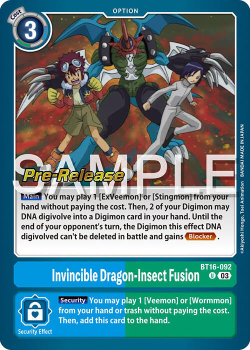 Invincible Dragon-Insect Fusion [BT16-092] [Beginning Observer Pre-Release Promos] | Cracking-Singles