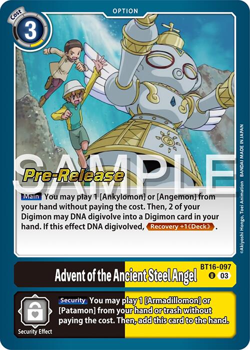 Advent of the Ancient Steel Angel [BT16-097] [Beginning Observer Pre-Release Promos] | Cracking-Singles