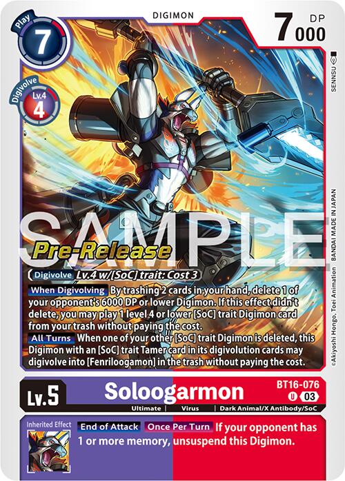 Soloogarmon [BT16-076] [Beginning Observer Pre-Release Promos] | Cracking-Singles