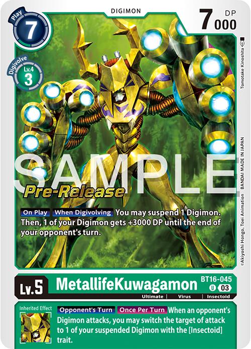 MetallifeKuwagamon [BT16-045] [Beginning Observer Pre-Release Promos] | Cracking-Singles