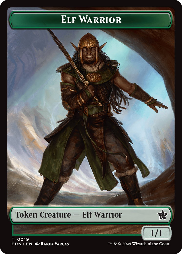 Elf Warrior // Rat (0030) Double-Sided Token [Foundations Tokens] | Cracking-Singles