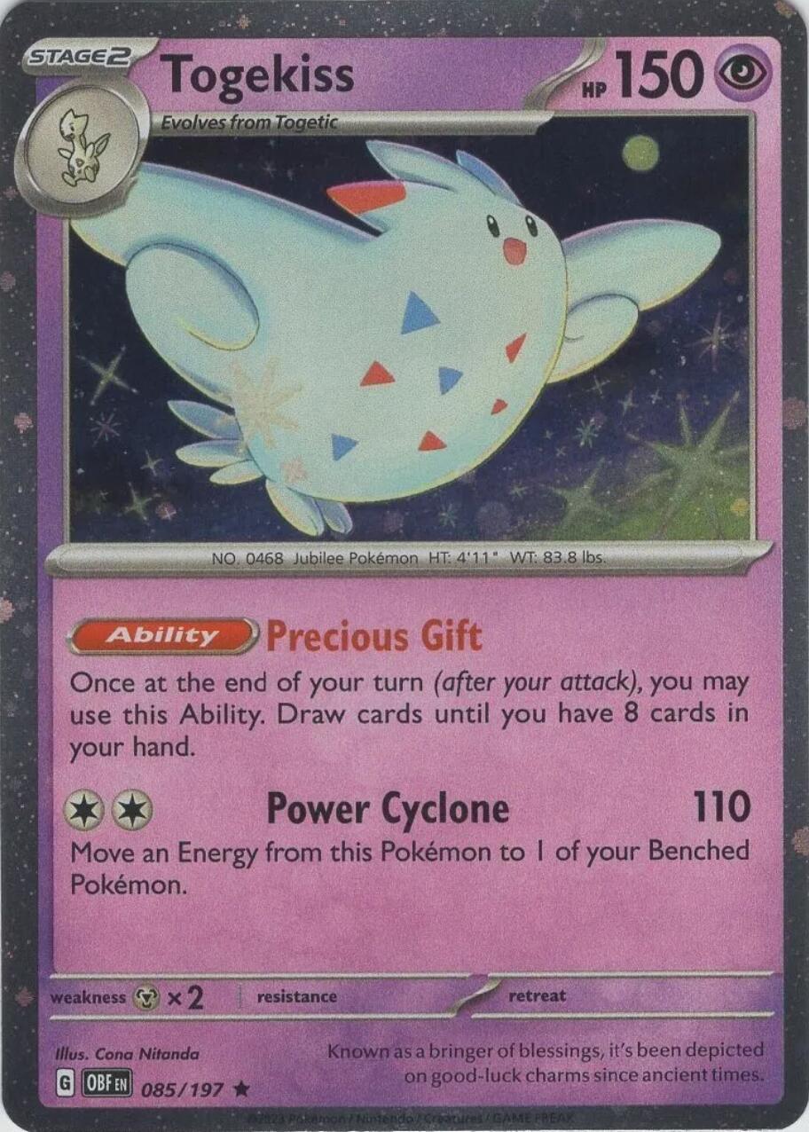 Togekiss (085/197) (Cosmos Holo) [Scarlet & Violet: Obsidian Flames] | Cracking-Singles