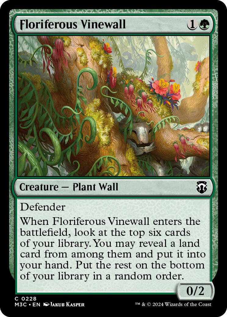 Floriferous Vinewall [Modern Horizons 3 Commander] | Cracking-Singles