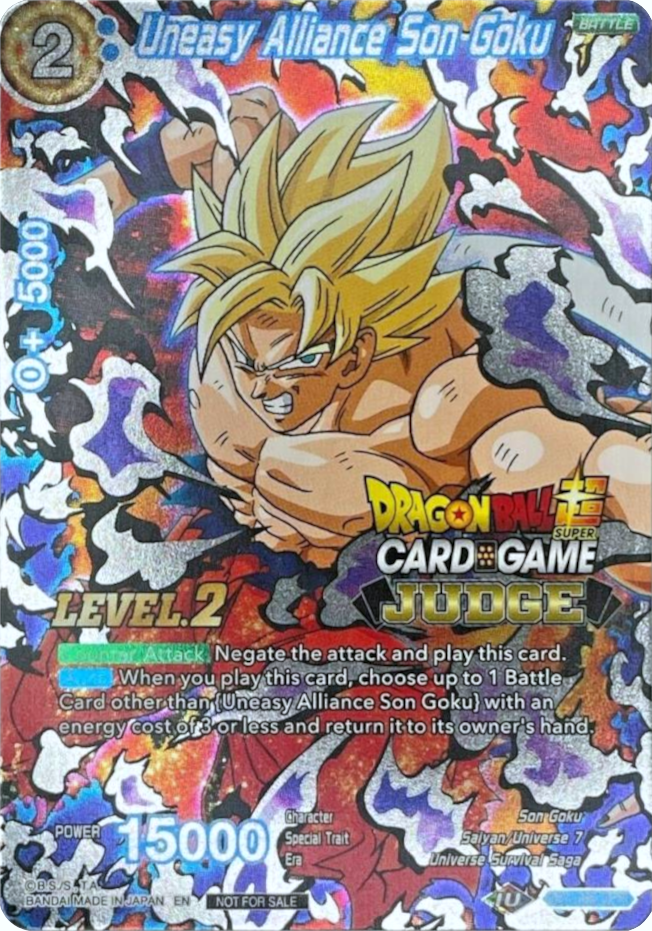 Uneasy Alliance Son Goku (Level 2) (DB1-096) [Judge Promotion Cards] | Cracking-Singles