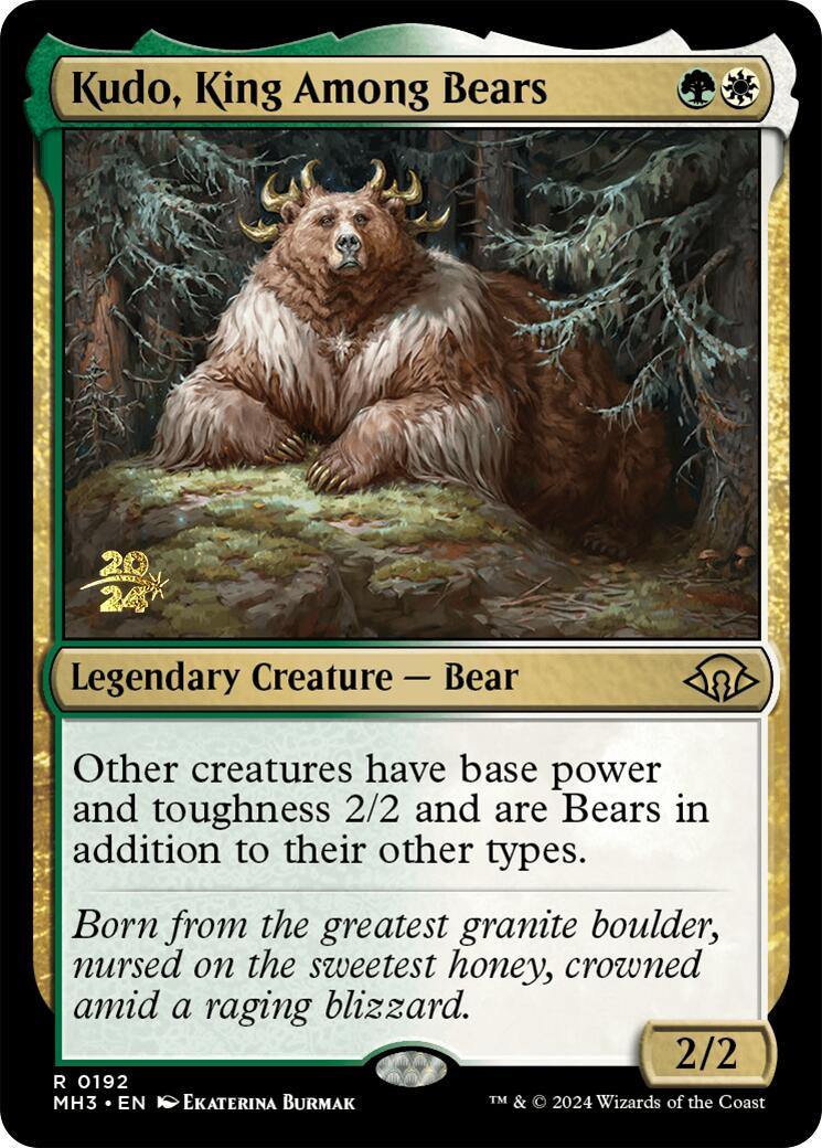 Kudo, King Among Bears [Modern Horizons 3 Prerelease Promos] | Cracking-Singles