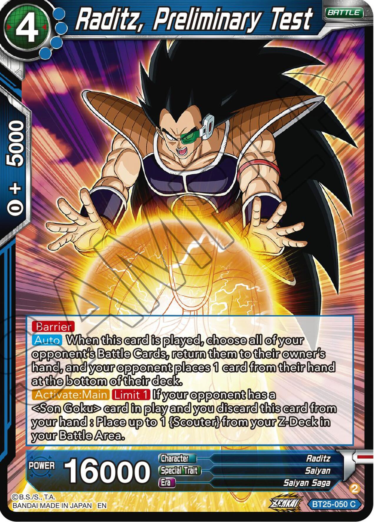 Raditz, Preliminary Test (BT25-050) [Legend of the Dragon Balls] | Cracking-Singles