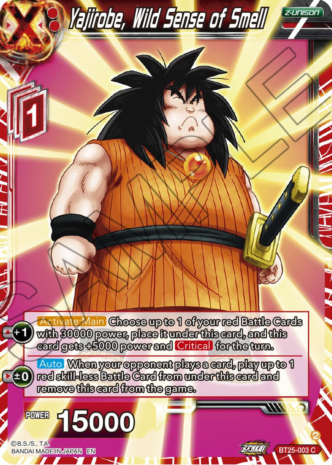 Yajirobe, Wild Sense of Smell (BT25-003) [Legend of the Dragon Balls] | Cracking-Singles