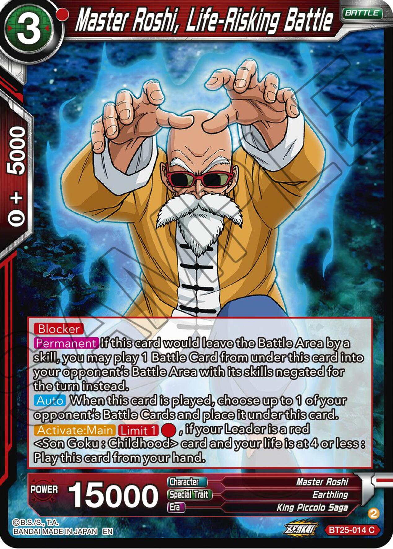 Master Roshi, Life-Risking Battle (BT25-014) [Legend of the Dragon Balls] | Cracking-Singles