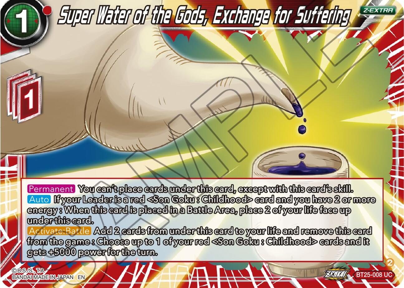 Super Water of the Gods, Exchange for Suffering (BT25-008) [Legend of the Dragon Balls] | Cracking-Singles