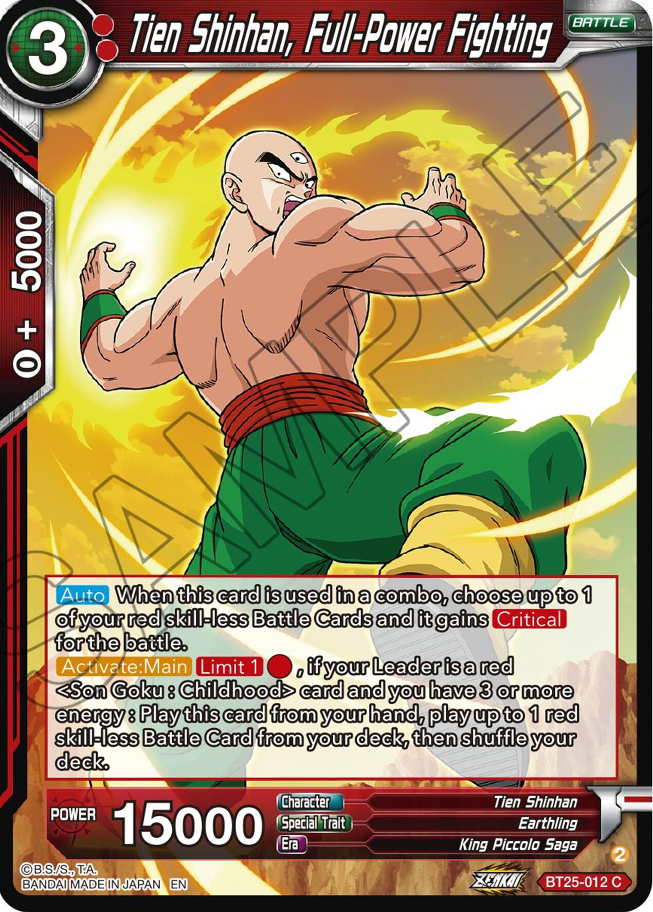 Tien Shinhan, Full-Power Fighting (BT25-012) [Legend of the Dragon Balls] | Cracking-Singles