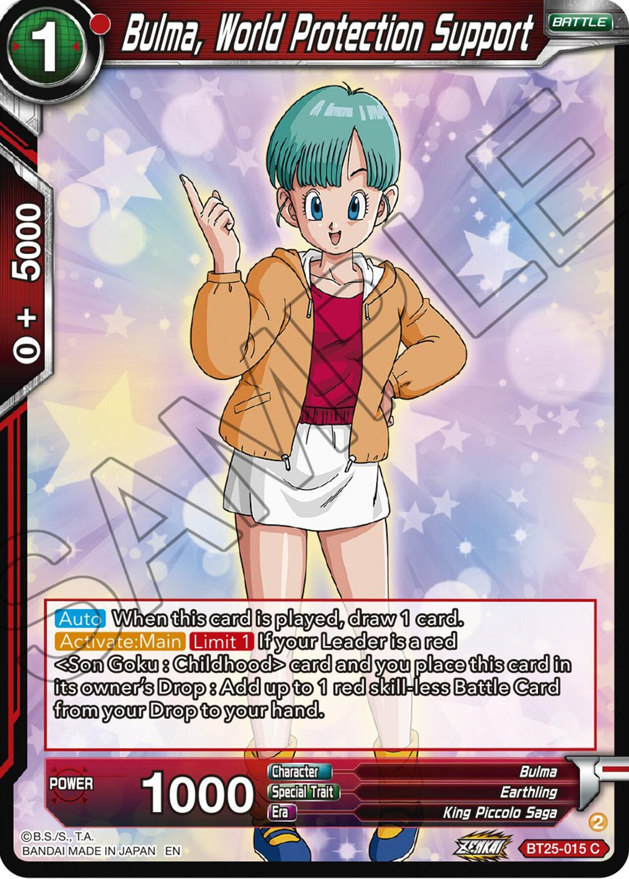 Bulma, World Protection Support (BT25-015) [Legend of the Dragon Balls] | Cracking-Singles