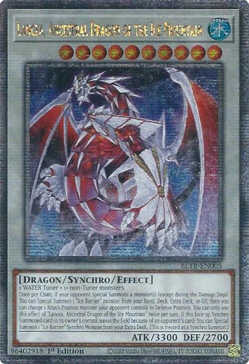 Lancea, Ancestral Dragon of the Ice Mountain (Quarter Century Secret Rare) [BLTR-EN005] Quarter Century Secret Rare | Cracking-Singles