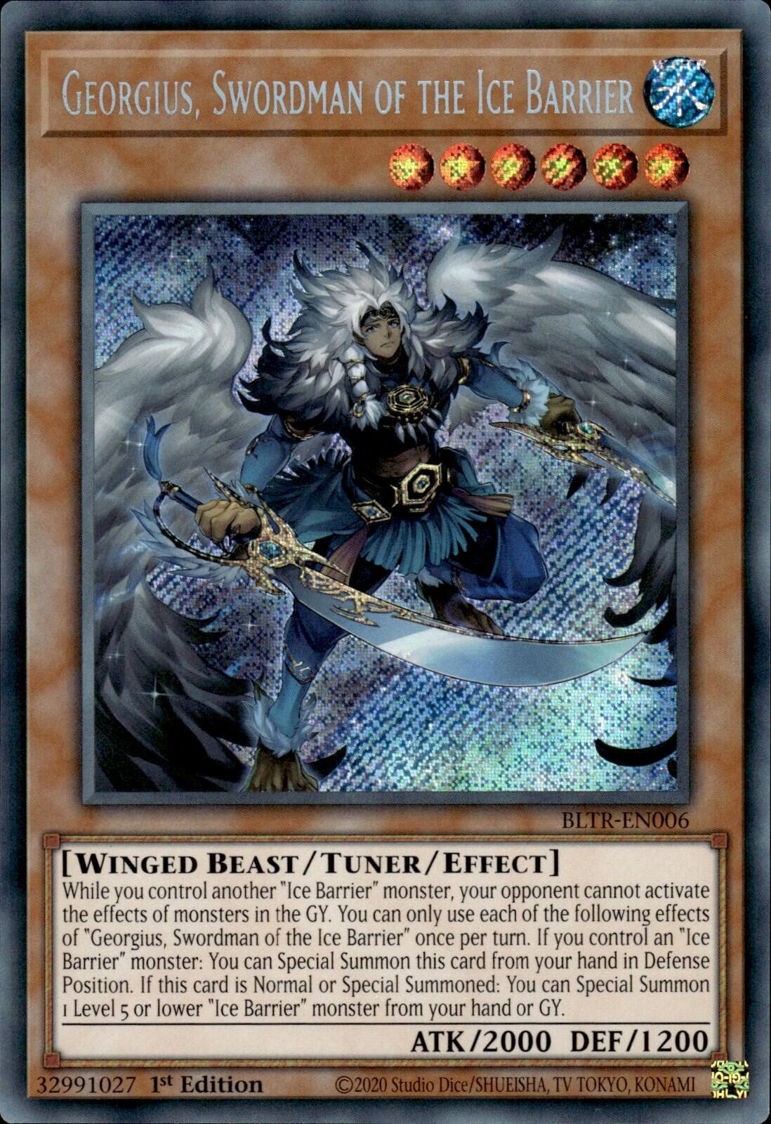 Georgius, Swordman of the Ice Barrier [BLTR-EN006] Secret Rare | Cracking-Singles