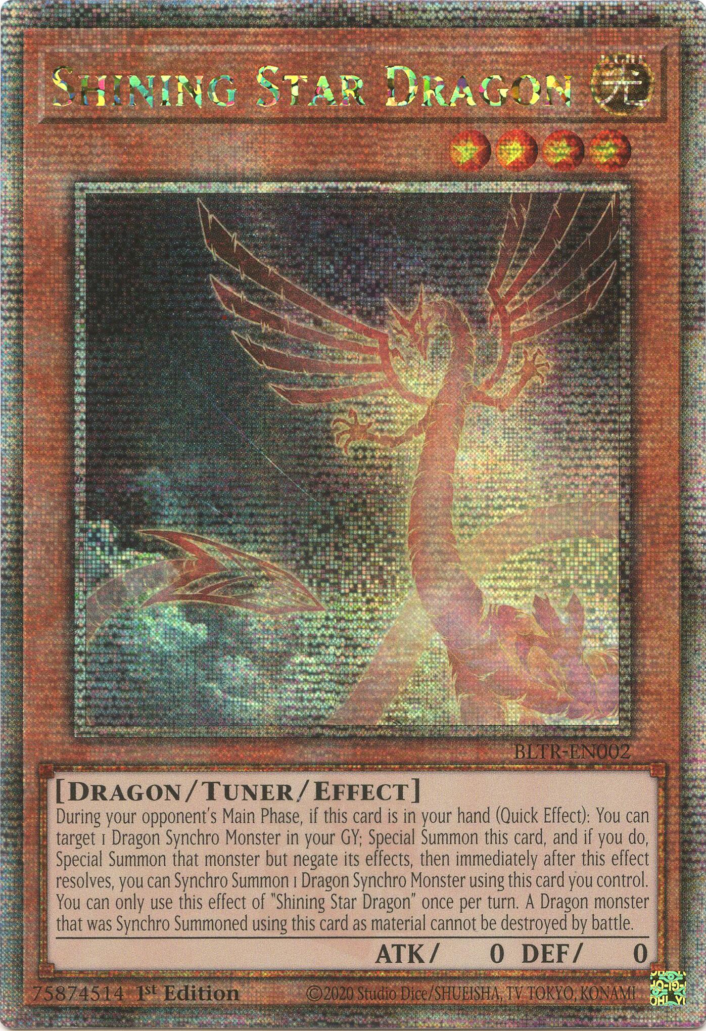 Shining Star Dragon (Quarter Century Secret Rare) [BLTR-EN002] Quarter Century Secret Rare | Cracking-Singles