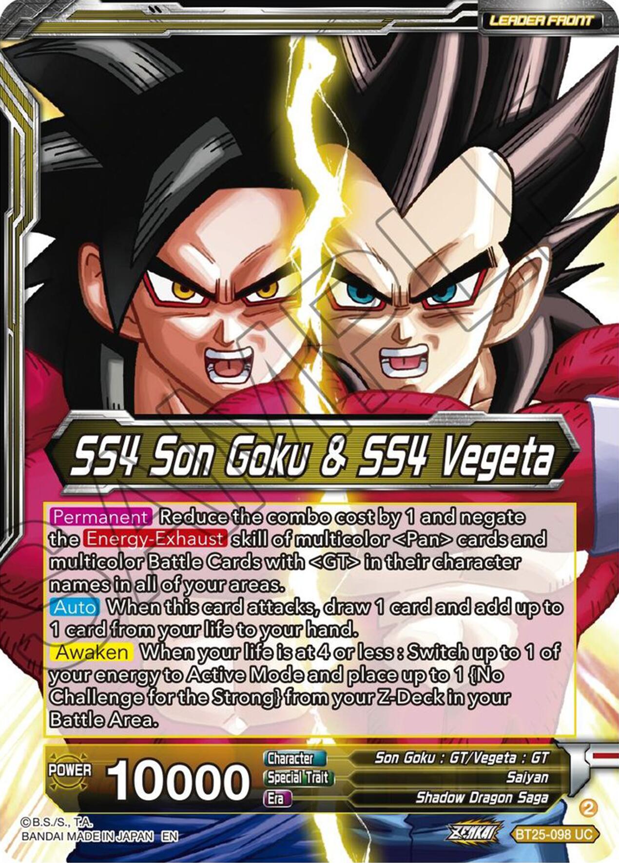 SS4 Son Goku & SS4 Vegeta // SS4 Gogeta, Strongest Fusion Explosion (BT25-098 UC) [Legend of the Dragon Balls] | Cracking-Singles