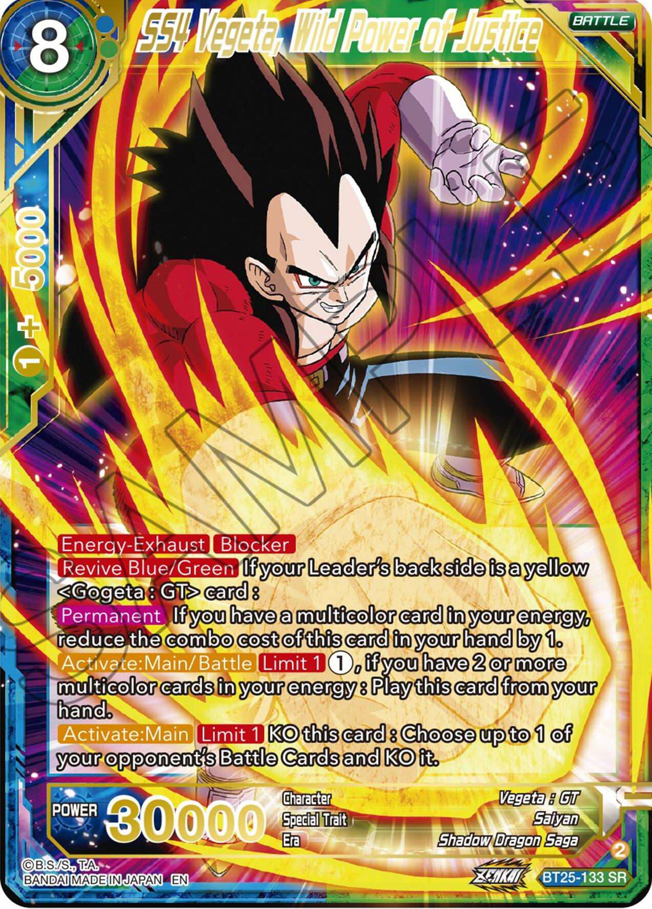 SS4 Vegeta, Wild Power of Justice (BT25-133) [Legend of the Dragon Balls] | Cracking-Singles