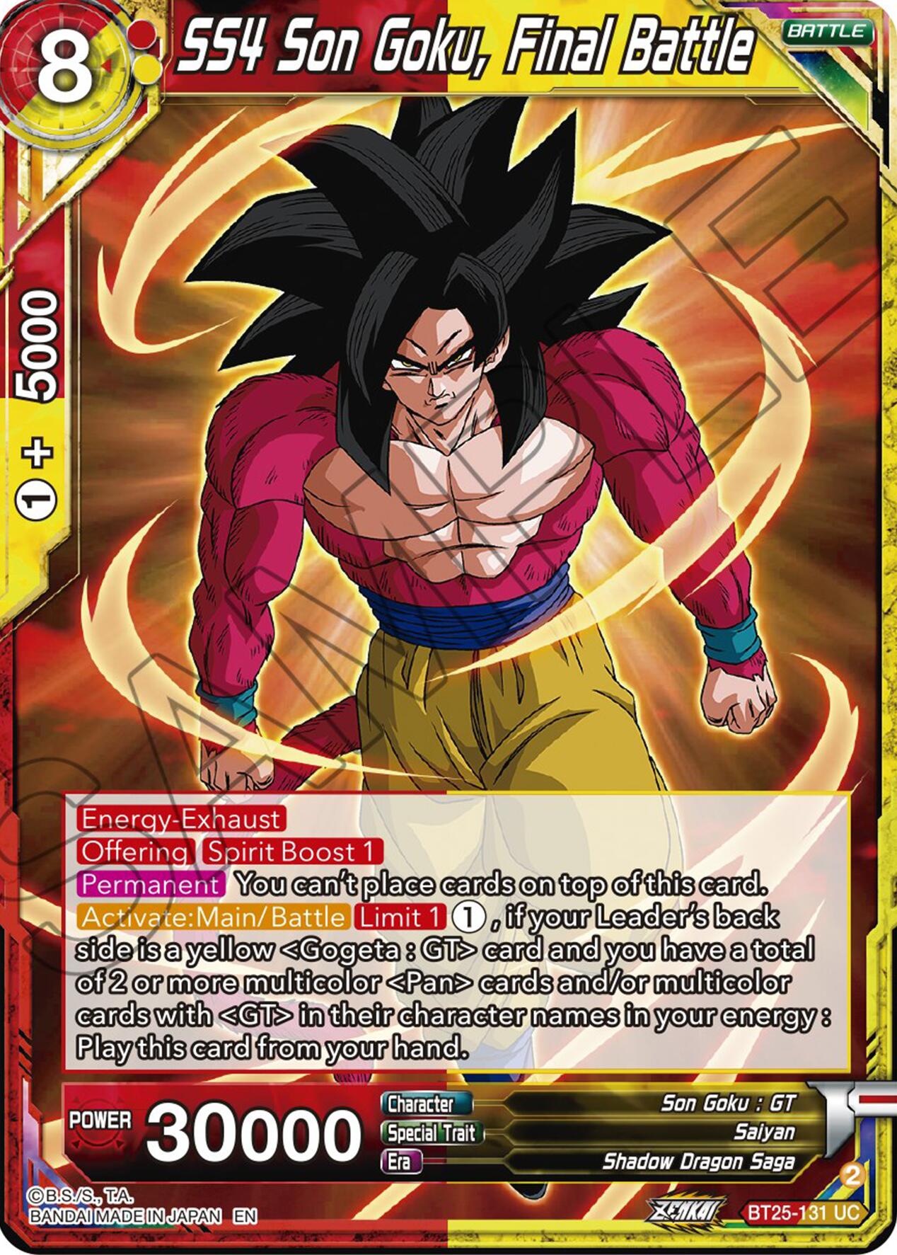 SS4 Son Goku, Final Battle (BT25-131) [Legend of the Dragon Balls] | Cracking-Singles