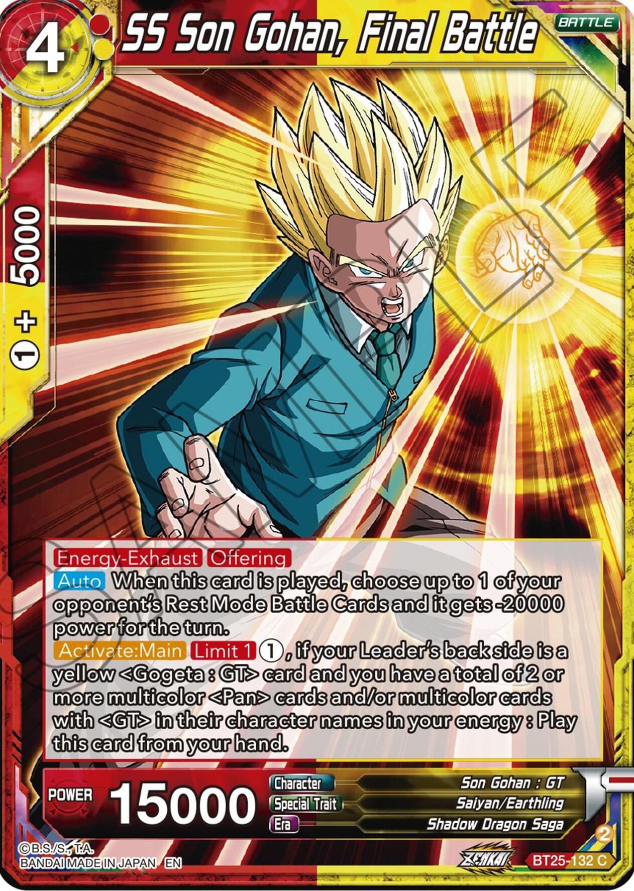 SS Son Gohan, Final Battle (BT25-132) [Legend of the Dragon Balls] | Cracking-Singles