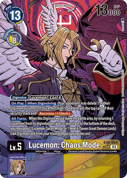 Lucemon: Chaos Mode [EX6-054] (Alternate Art) [Infernal Ascension] | Cracking-Singles